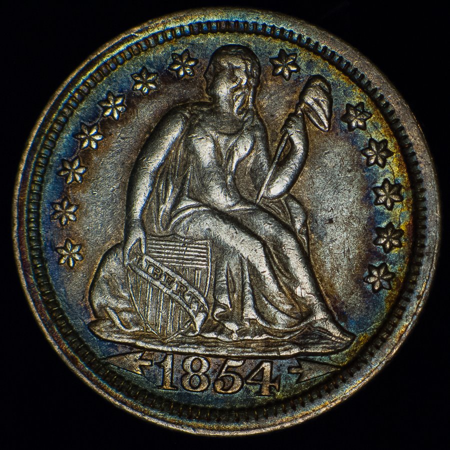 Any-Seated-Dime-Specialists-,-1854-Variety