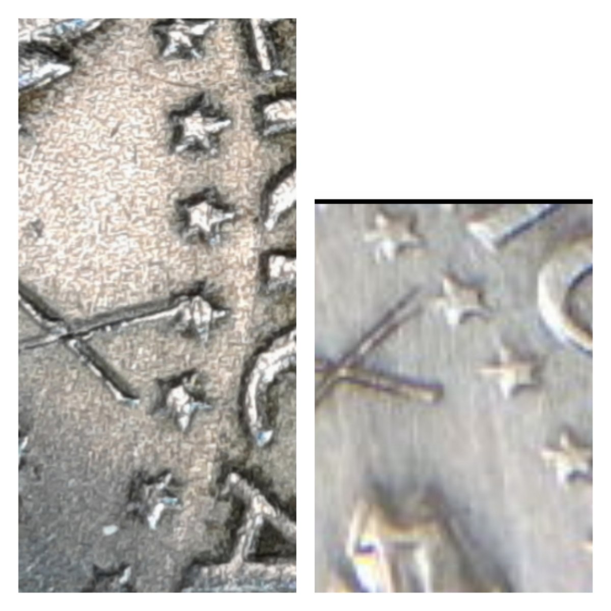 1964-Kennedy-Half-With-3-X-Shaped-Die-Crack-Marks-On-It