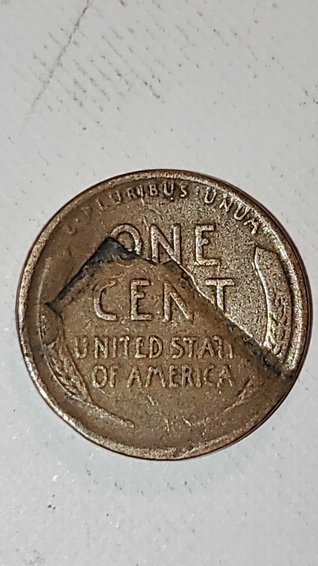 1912-Wheat-Penny-With-Large-Dent?-Not-Sure-What-To-Call-It
