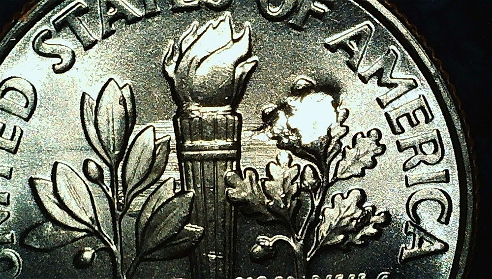 2018-P-Dime:-Lamination-Or-Struck-Through-Error?-+-Die-Chips