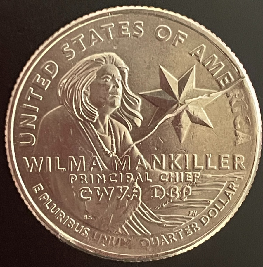 2022-P-Mankiller-Quarter-W/Major-Die-Break-And-Crack