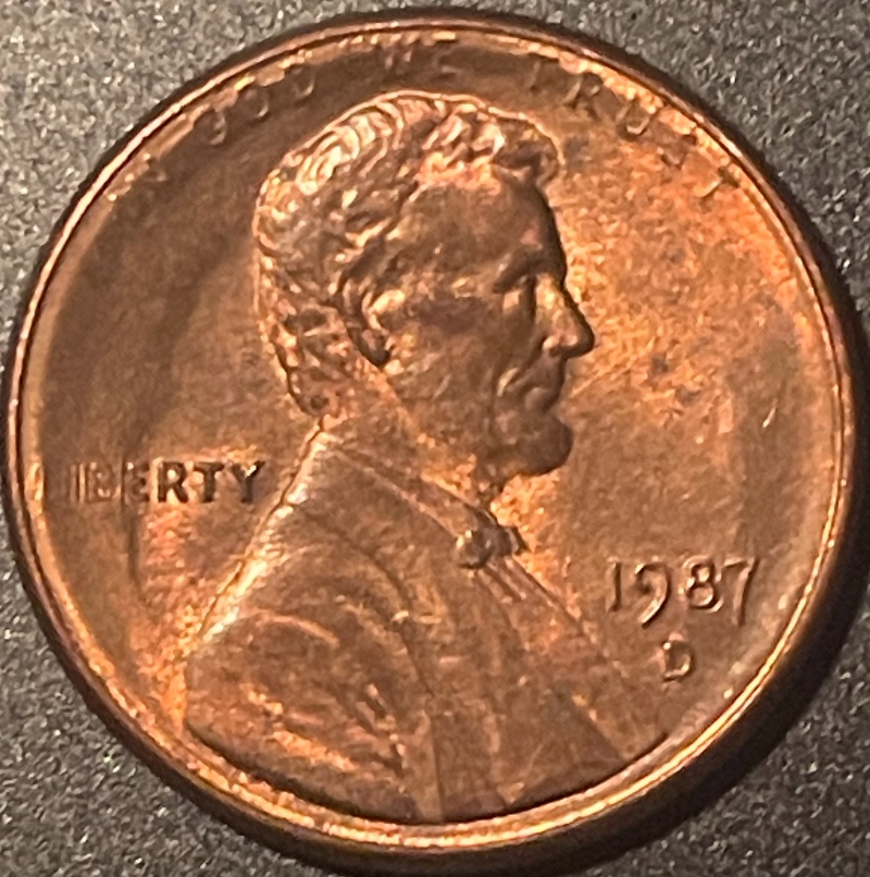 1987-D-Penny-W/Ddd-And-Ridge-Ring