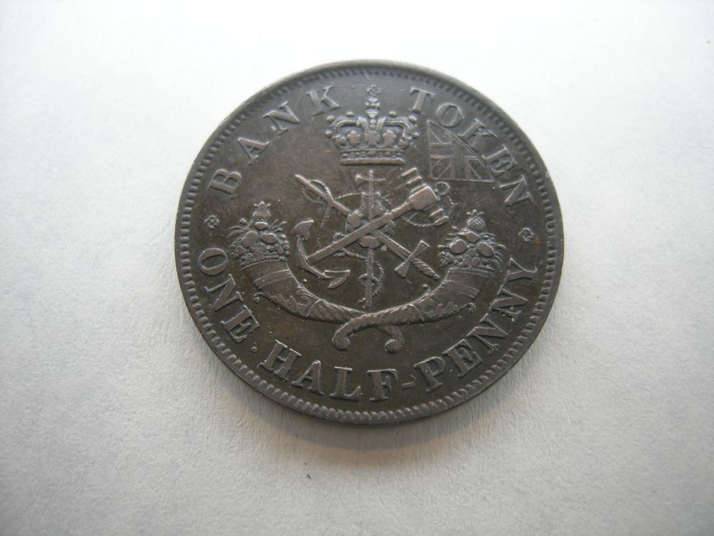 1854-Upper-Bank-Token-Half-Penny