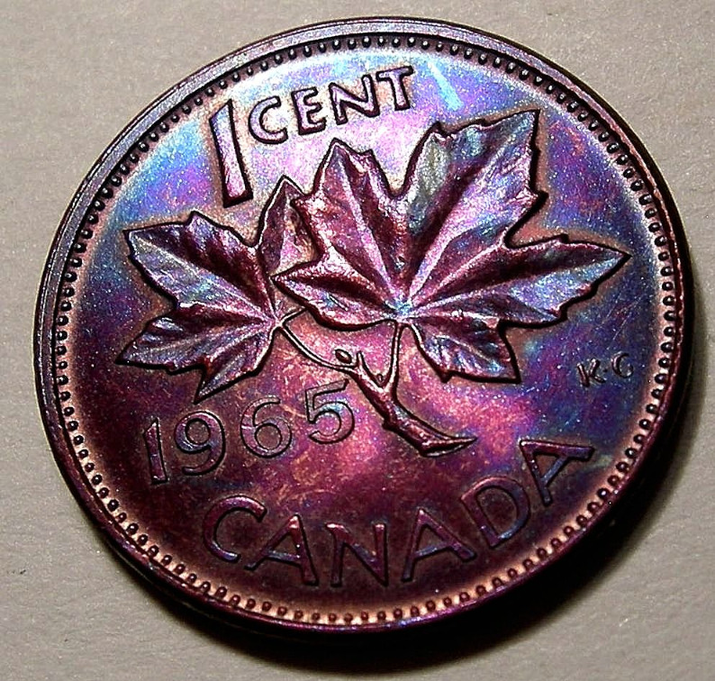 1965-Rainbow-Canadian-Pennies