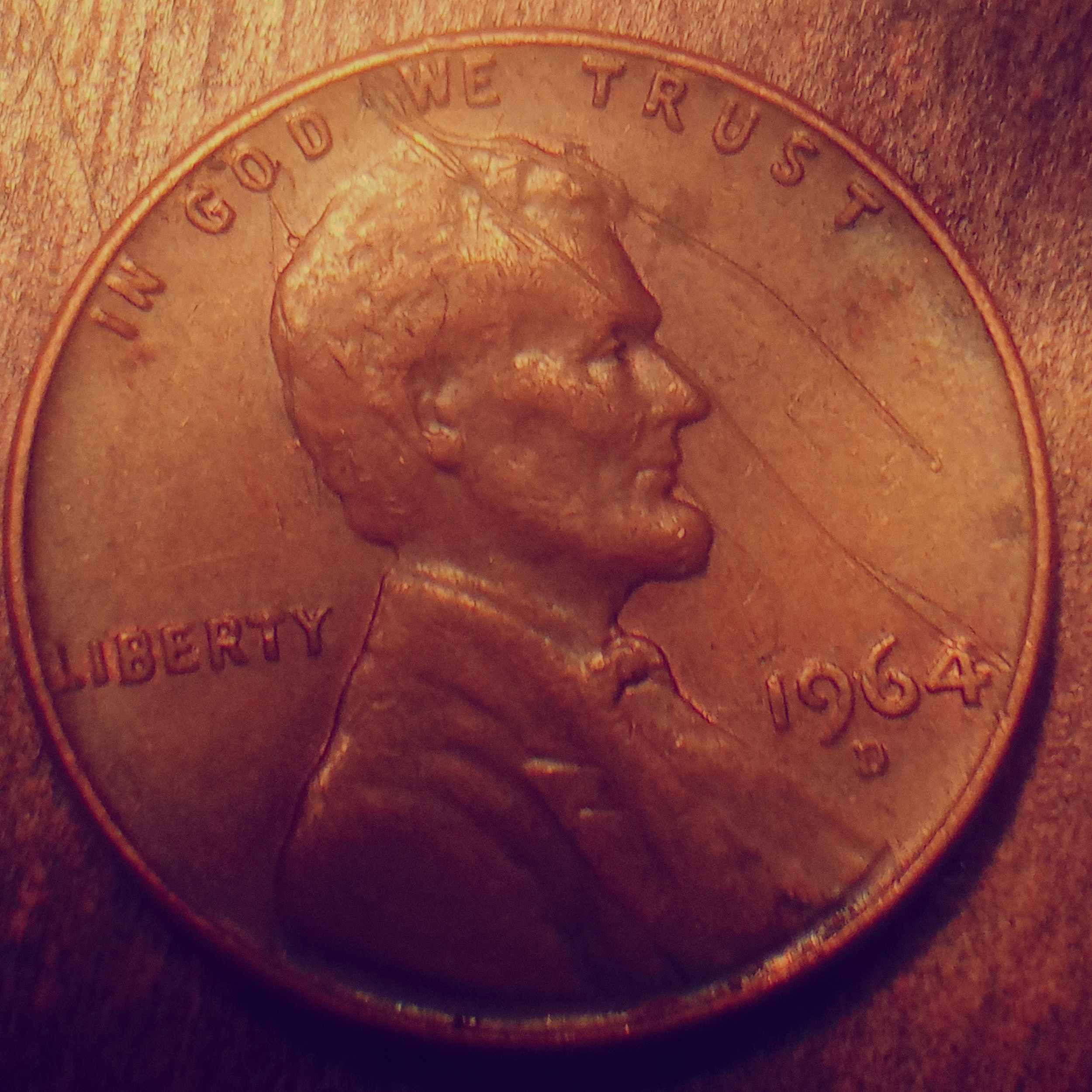 1964-Lincoln-Memorial-Cent,-Are-These-Scratches-Damage-Or-Die-Cracks-Or-What?