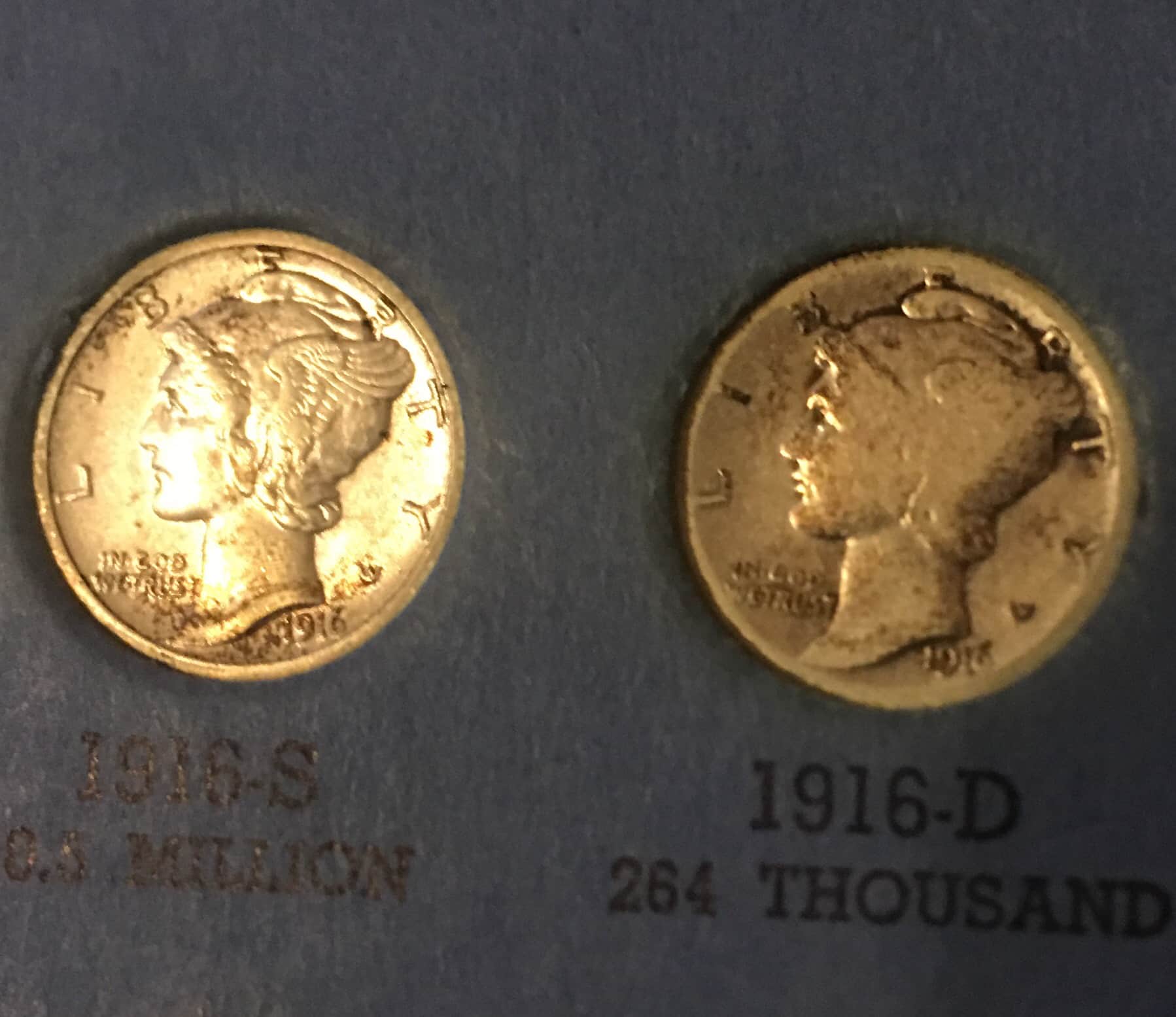 Gold-10-Pc,-1909-S-VDB-1c,-1941/2-10c,-1916-D-And-S-For-Grading