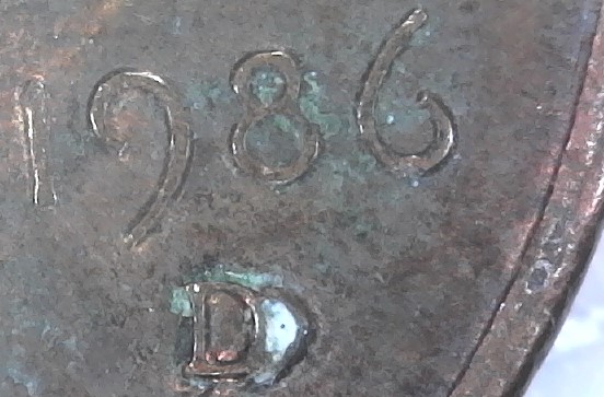 1986-D-Cent-A-Repunch-Mint-Or-Bubble