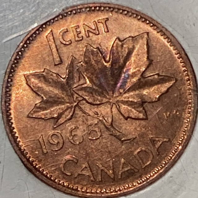 1965-Rainbow-Canadian-Pennies