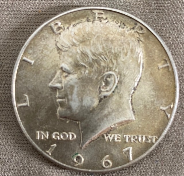 1967-Kennedy-Half-Odd-Color-Weighs-12.2