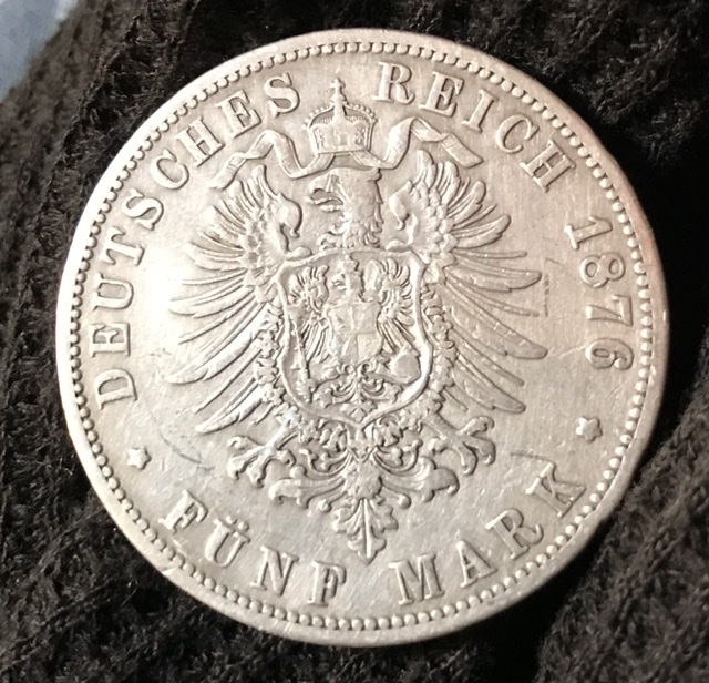 1876-B-German-States-Prussia-Wilhelm-2-Mark