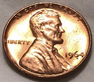 1964-Lincoln-Cent-No-Mint-Mark-Red-Mirror-Shine