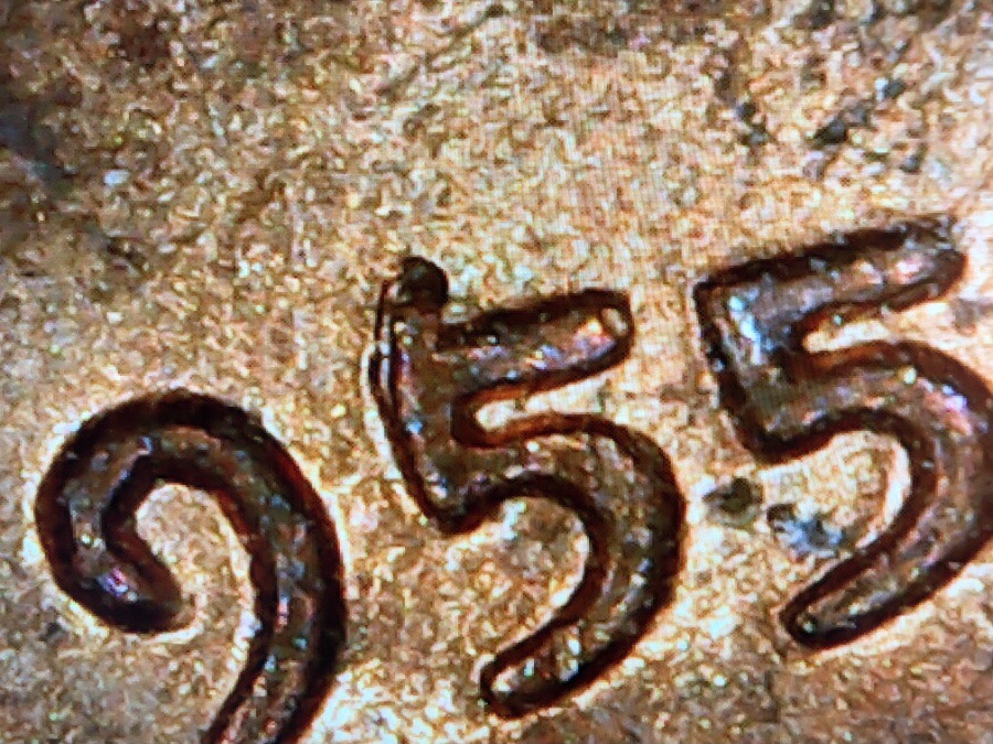1955-D-Cent-With-Tail-Like-A-6-Coming-Off-Top-Of-5-In-Date