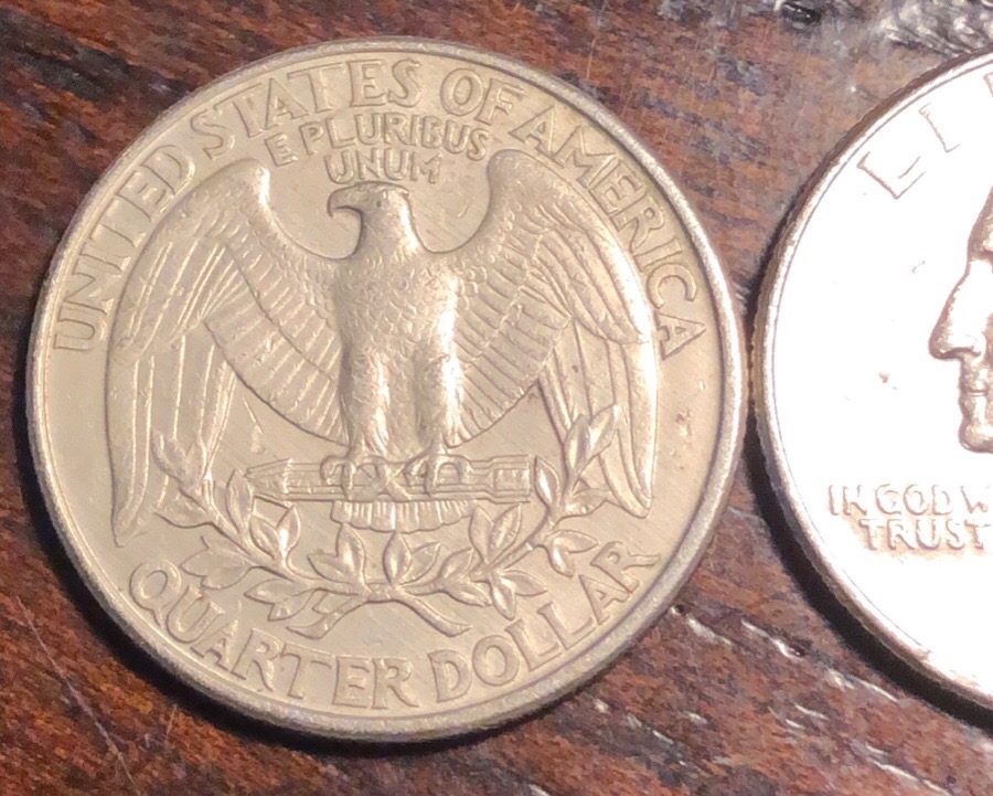 1995-D-Washington-25c-Matte-Finish-Reverse-Has-Absolutely-No-Luster
