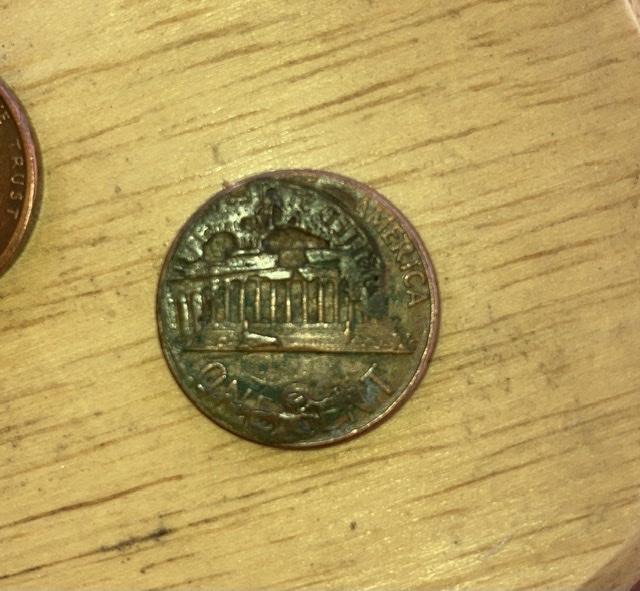 1973-D-Lincoln-One-Cent-Error-Coin-Or-Metal/Grease/Fillers-Stamped-On-Coin?