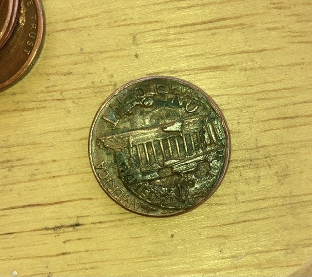 1973-D-Lincoln-One-Cent-Error-Coin-Or-Metal/Grease/Fillers-Stamped-On-Coin?
