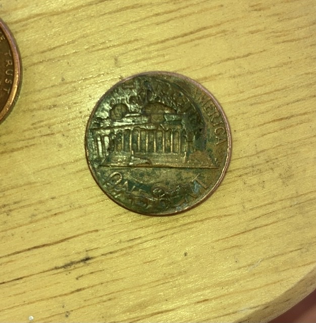 1973-D-Lincoln-One-Cent-Error-Coin-Or-Metal/Grease/Fillers-Stamped-On-Coin?