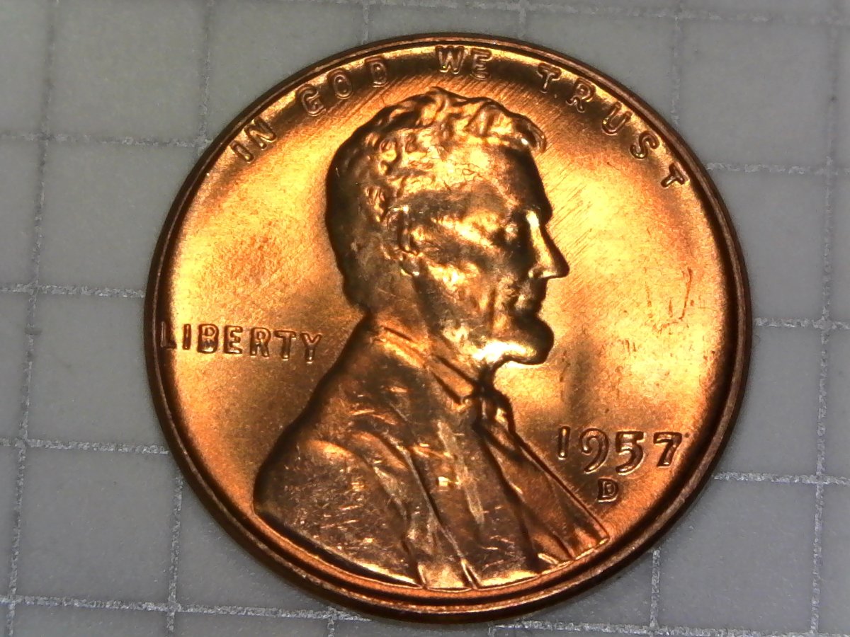 1957-D-Lincoln-Wheat-Penny-Multiple-Chips-And-Skull-Fracture