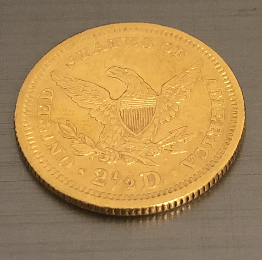 1861-Liberty-Head-$2.5-Coin---Mint-Condition