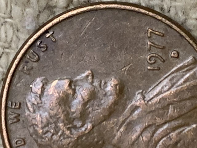 1977-D-Penny-Missing-T-In-Trust