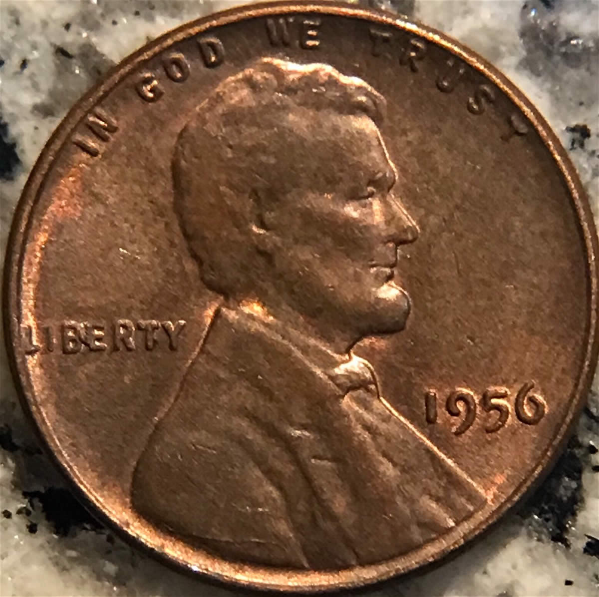 1956-P-Lincoln-BIE-Chip-And-Die-Chip-In-Same-Spot-On-Reverse!