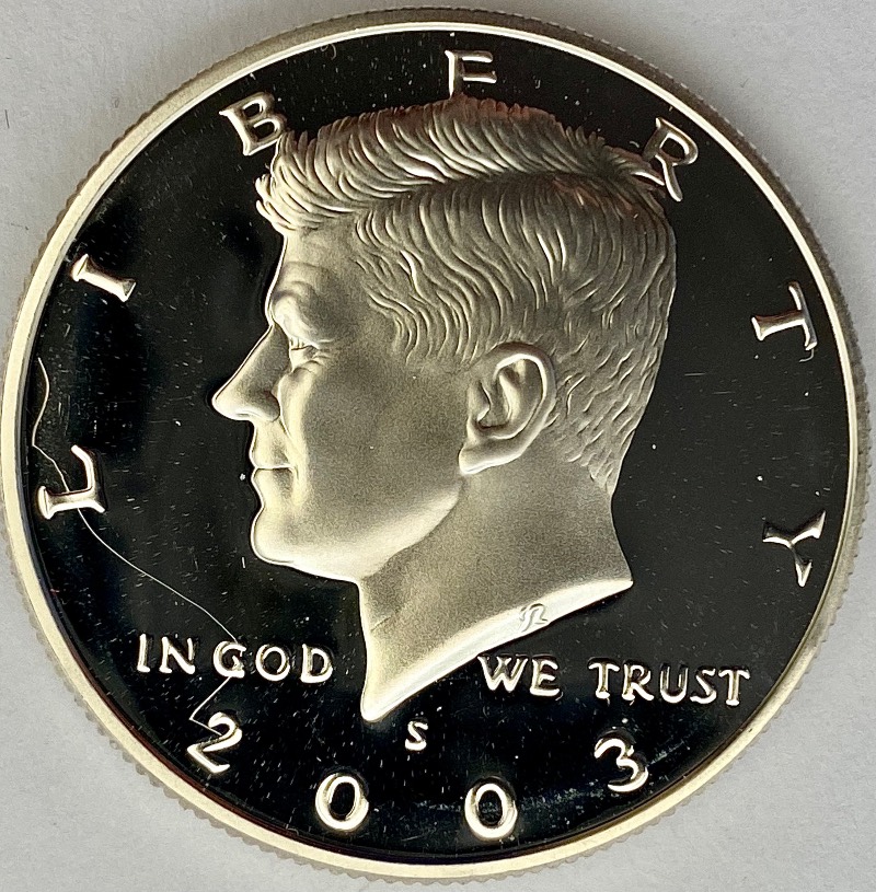 2003-S-Proof-Kennedy-Half-With-Nice-Strike-Through