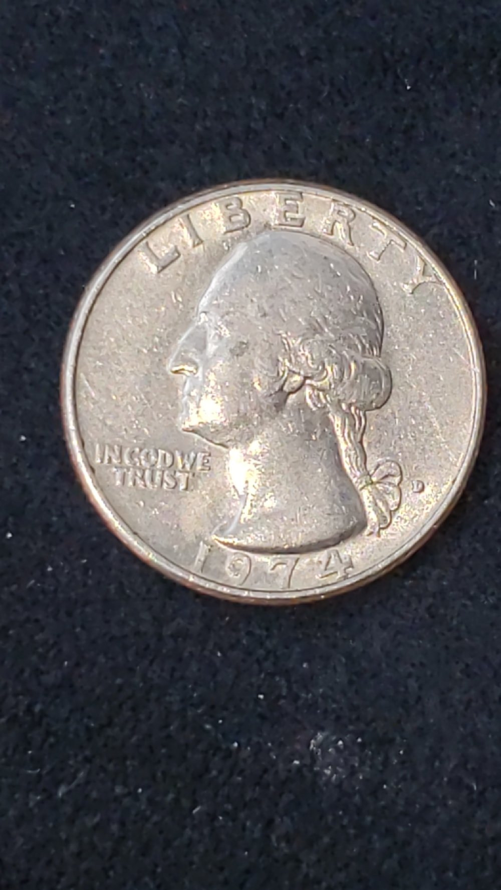 1974-D-Washington-Quarter-W/Die-Clash