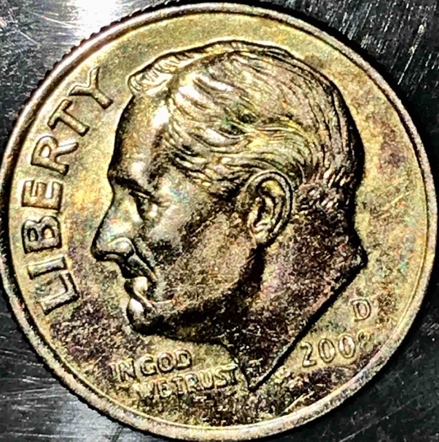 1990-P-And-2008-D-Dimes-Gold-Color
