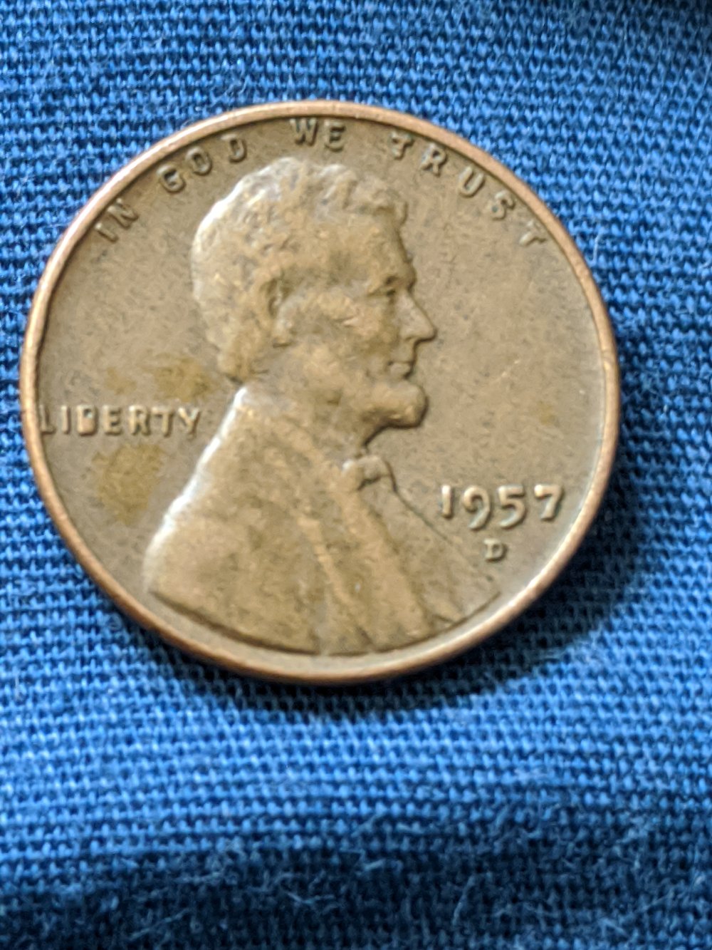 1957-D-Cent,-Filled-B-In-Liberty
