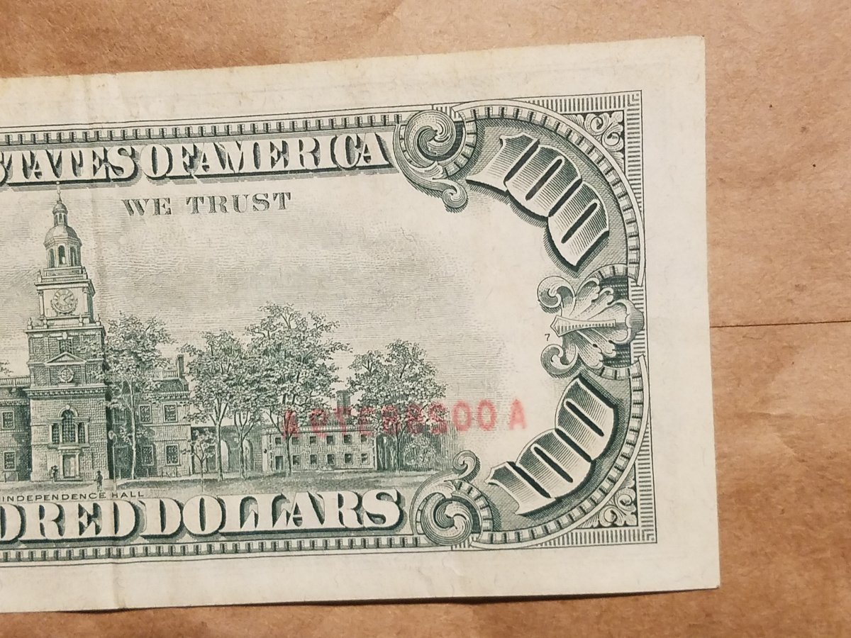1966-$100-United-States-Note---Water-Damage,-Fake,-Error?
