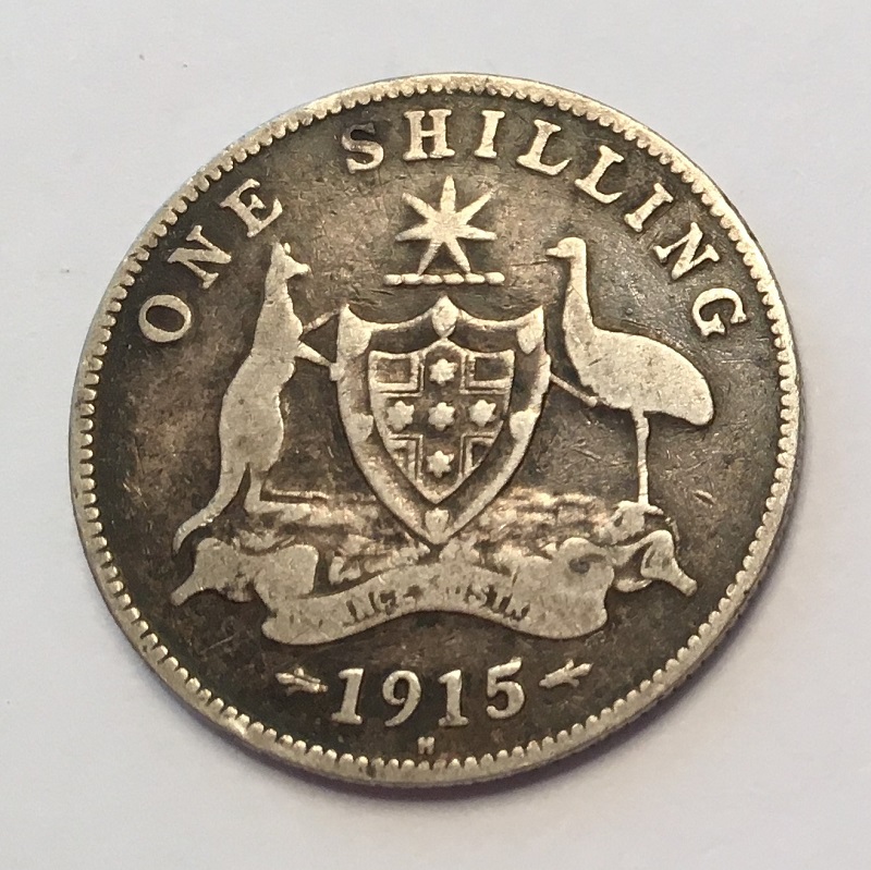 1915-H-Australia-Shilling-In-Rough-Shape--Grade?