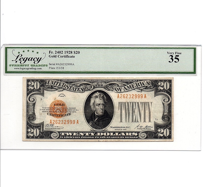 Latest-Acquisition:-1928-$20-Gold-Certificate-Fr.-2402