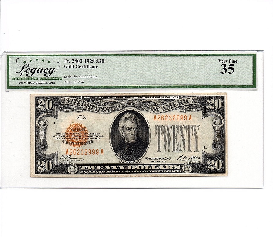 Latest-Acquisition:-1928-$20-Gold-Certificate-Fr.-2402