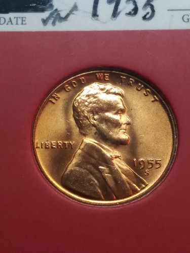 1955-S-Cent,-Raised-Lines-On-Reverse-Near-The-Wheat