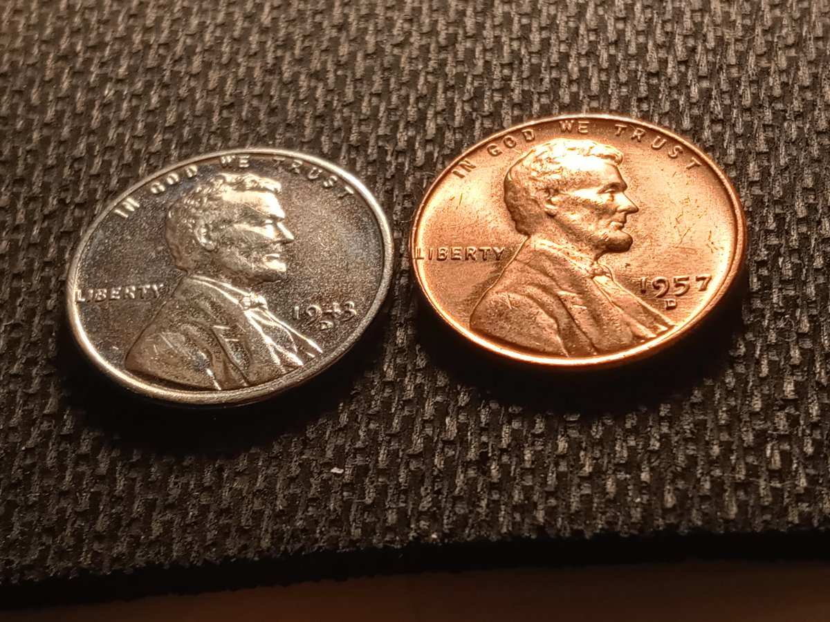 1943-D-Wheat-Cent-Weighs-2.7/-1957-D-Wheat-Penny-2.8-Help