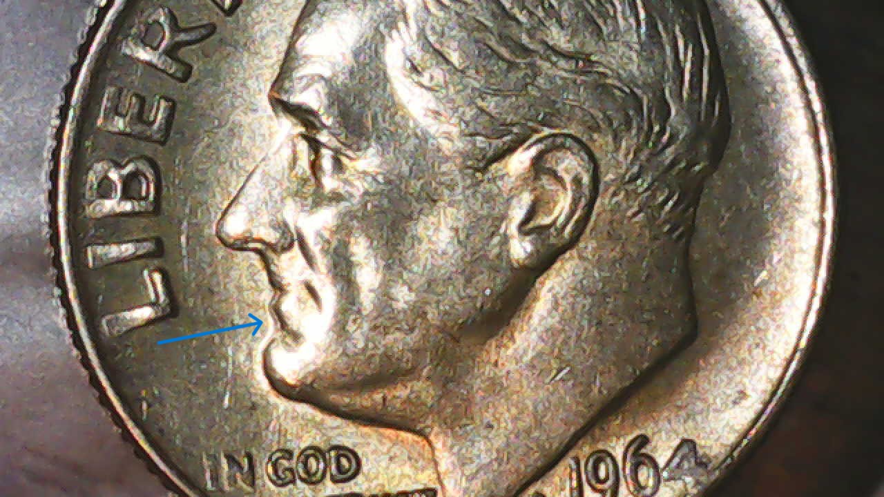 1964-Silver-Dime-With-Doubled-Lips