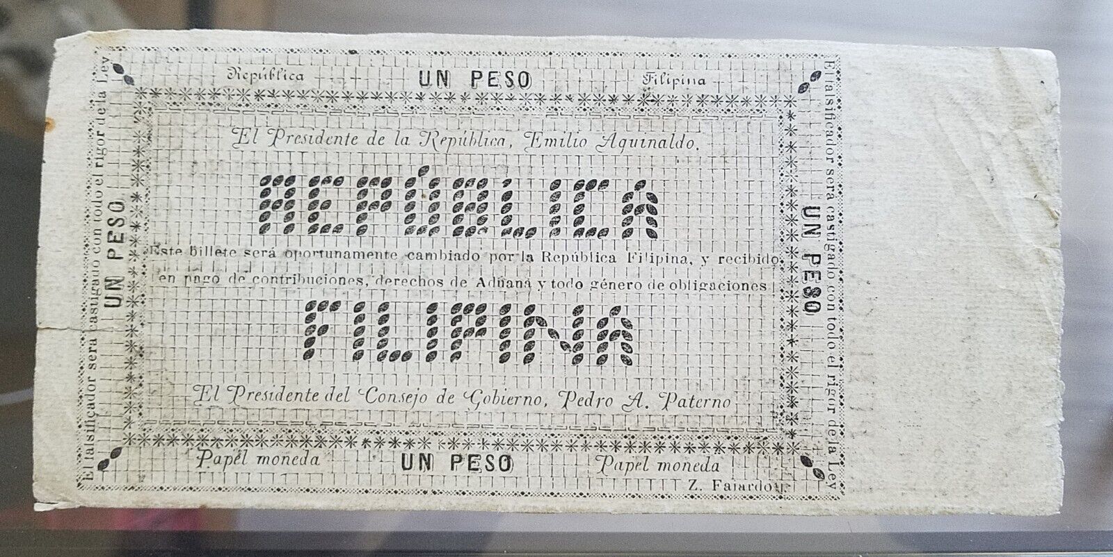 1889-Philippine-Revolutionary-Un-Peso-Banknote