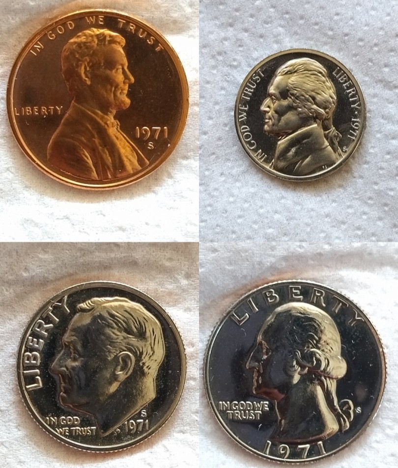 1971-S-Proof-Coins---Cent-To-Quarter