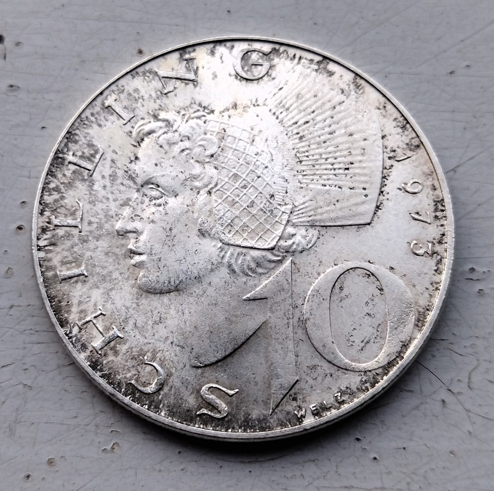 Silver-10-Schillings-1973-Austria---Heavier-Weight