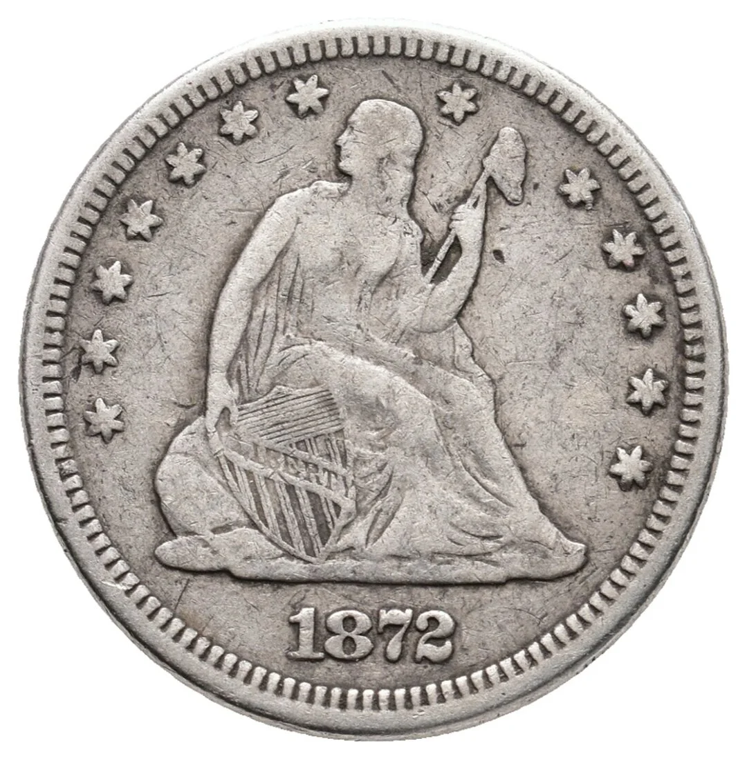 1872-Seated-Liberty-Quarter-Dollar-For-Grading