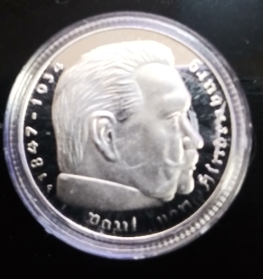 1847-1934-1937-German-Coin-Paul-Von-No-Denomination-Id:-Private-Mint-Reichsmark-Replica
