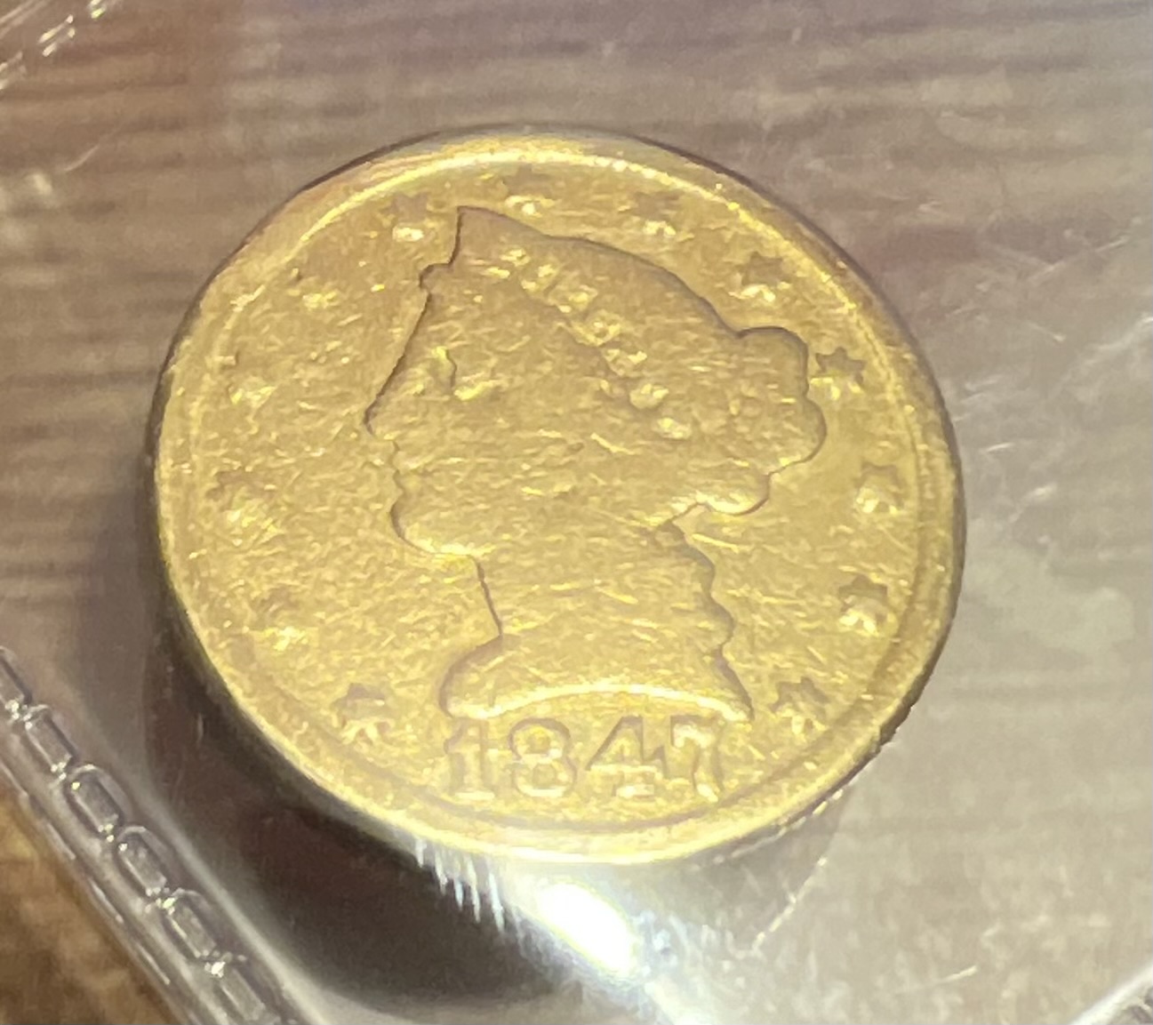 1847-D-Liberty-Head-No-Motto-Half-Eagle,-Help-Real-Or-Counterfeit