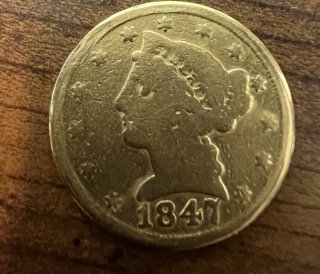 1847-D-Liberty-Head-No-Motto-Half-Eagle,-Help-Real-Or-Counterfeit
