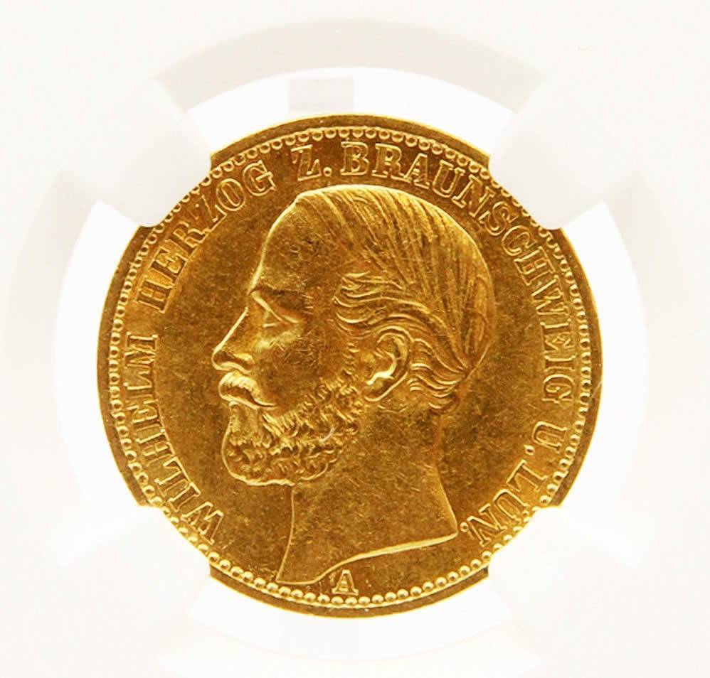 You-Vs.-NGC--20-Mark-1875-Brunswick-Wolfenbuttel-German-States