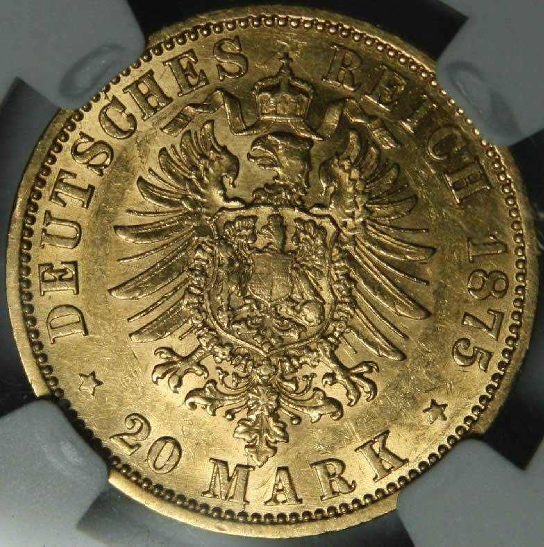 You-Vs.-NGC--20-Mark-1875-Brunswick-Wolfenbuttel-German-States
