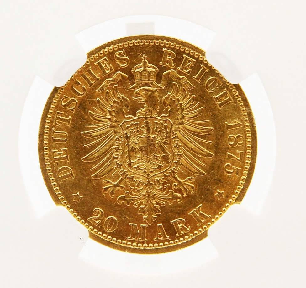 You-Vs.-NGC--20-Mark-1875-Brunswick-Wolfenbuttel-German-States