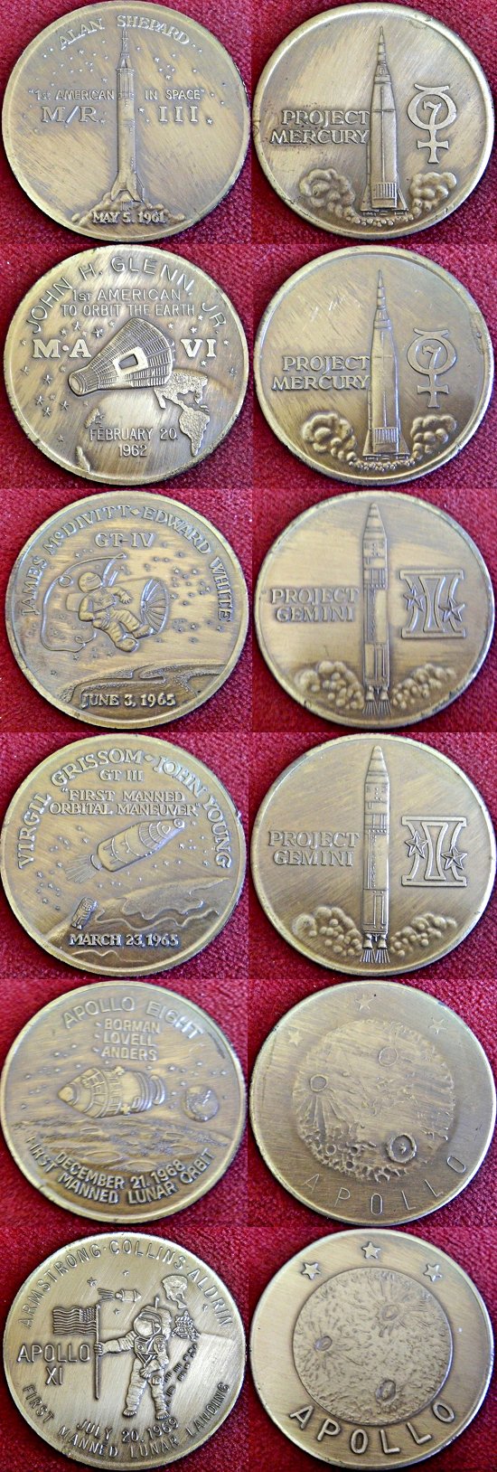 Set-Of-Six-US-Space-Exploration-Medals