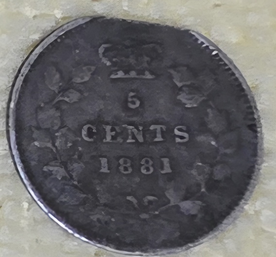 1881-Canada-5-Cent-Clipped-Planchet