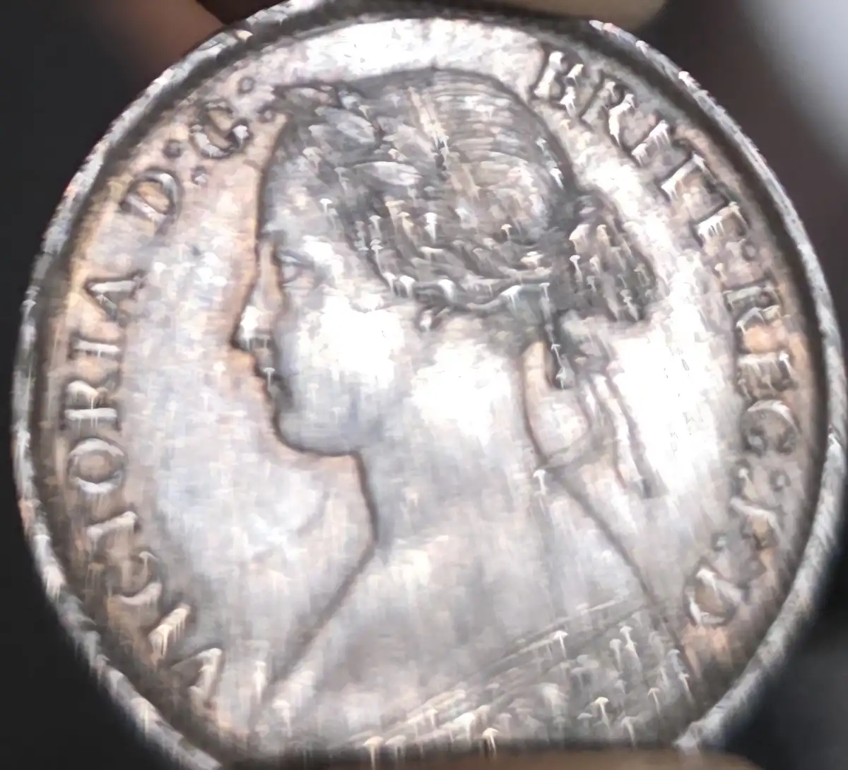 1861-Victoria-Farthing--Double-Die-On--I,-T-And-Maybe-R-In-Victoria-And-Die-Crack-Through-G-Too-For