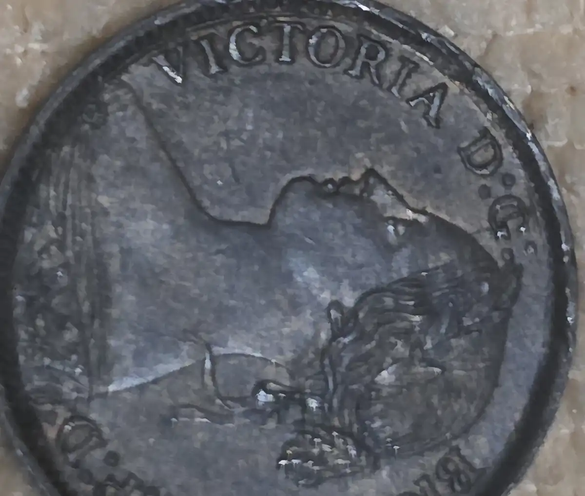 1861-Victoria-Farthing--Double-Die-On--I,-T-And-Maybe-R-In-Victoria-And-Die-Crack-Through-G-Too-For