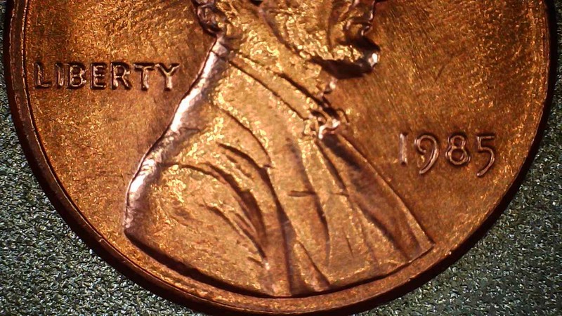 1985-P-Lincoln-Cent-With-A-Long-Die-Crack